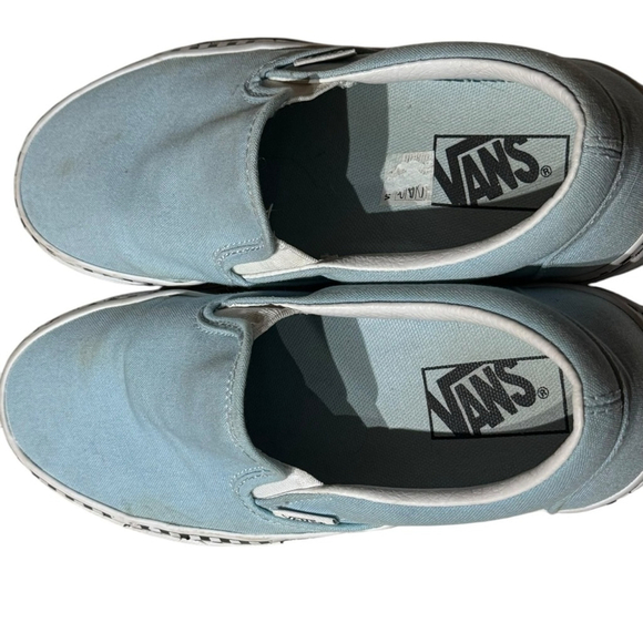 VANS Classic Slip On Check Foxing Cool Blue - Picture 3 of 5